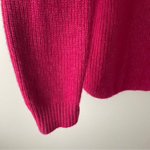 Tahari Merino Wool Knit Sweater Cowl Neck Pullover Dark Pink Size XL - Picture 5 of 8